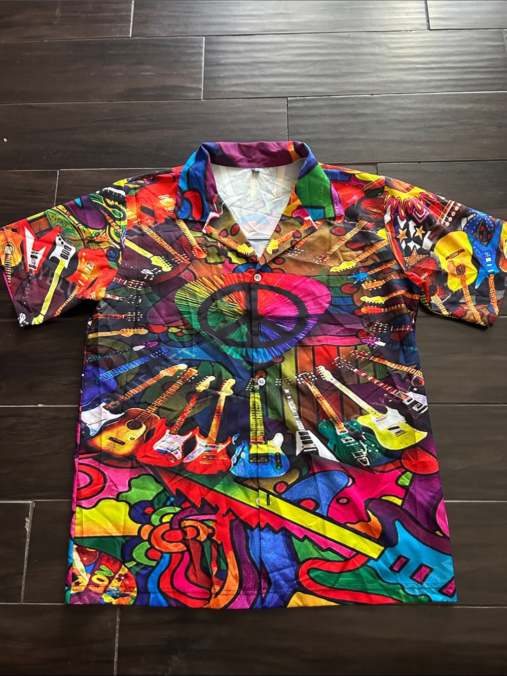 Men's 60’s Graphic Guitar Shirt Sz L